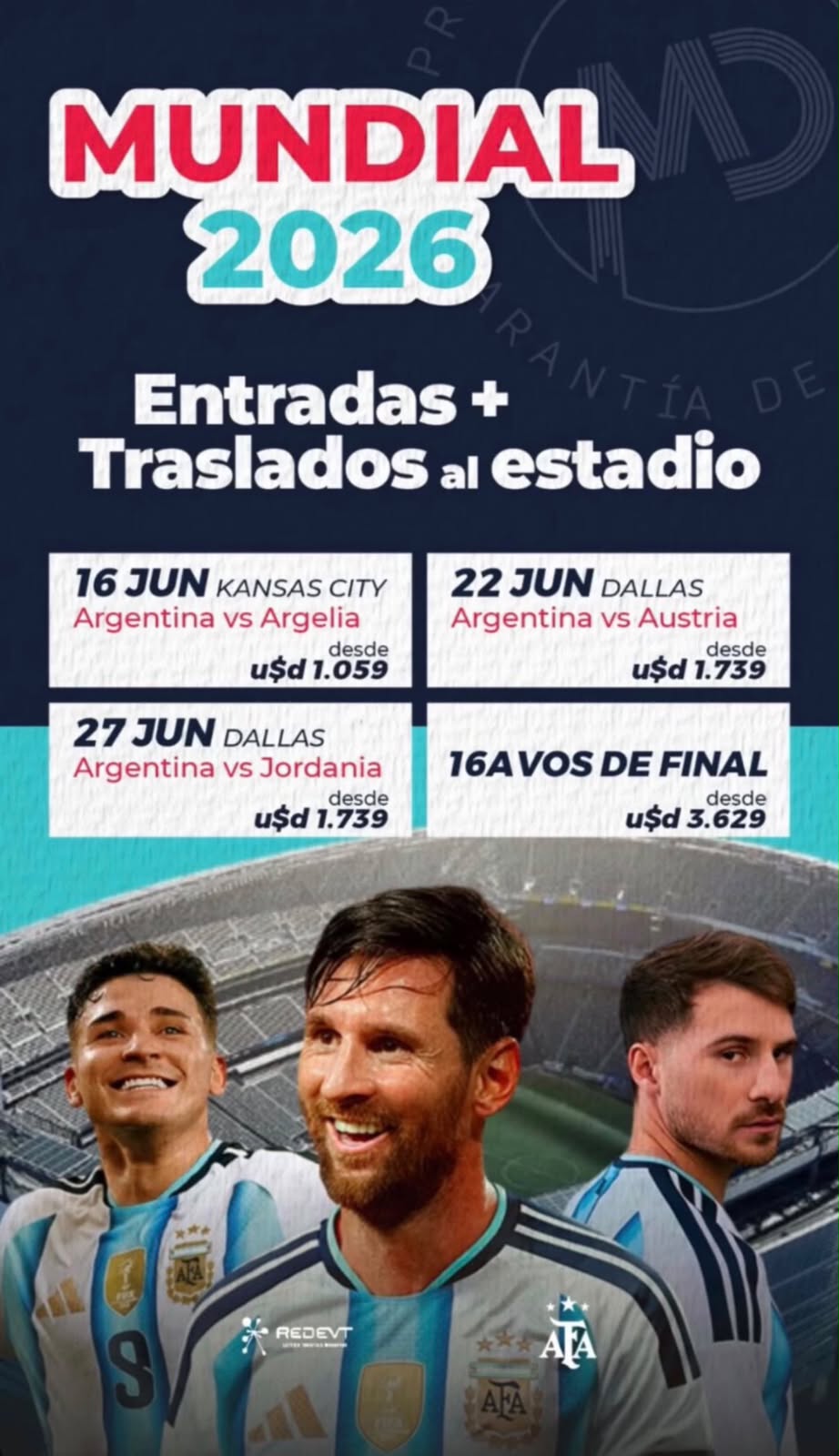 Entradas + traslados al estadio